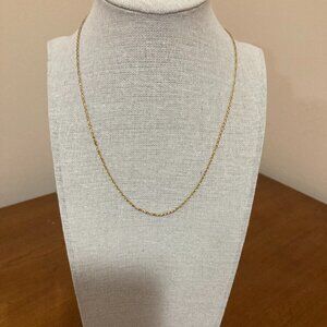 10K Yellow Gold Wheat Link Necklace Chain 16" 1.40 mm 4.54 grams